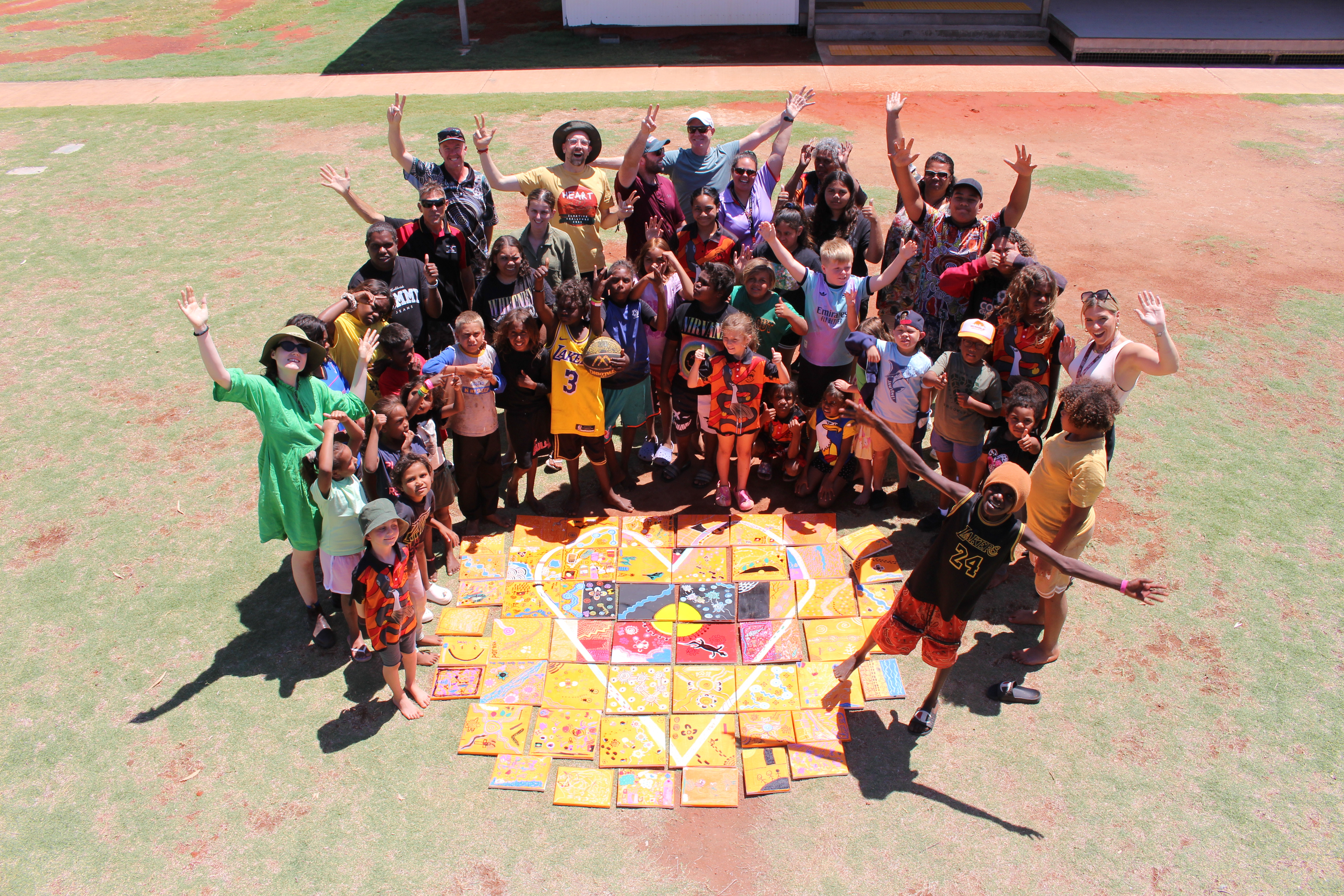 Young Artists Create Large Scale Art in Wiluna!