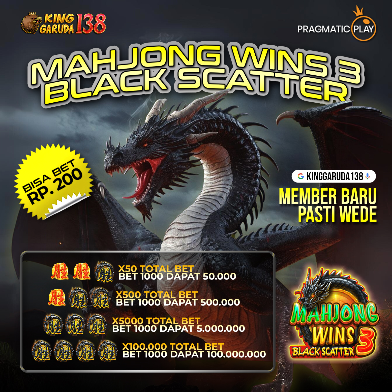 KINGGARUDA138 - Situs Game Slot Banjir Scatter Hitam Mahjong Wins 3 