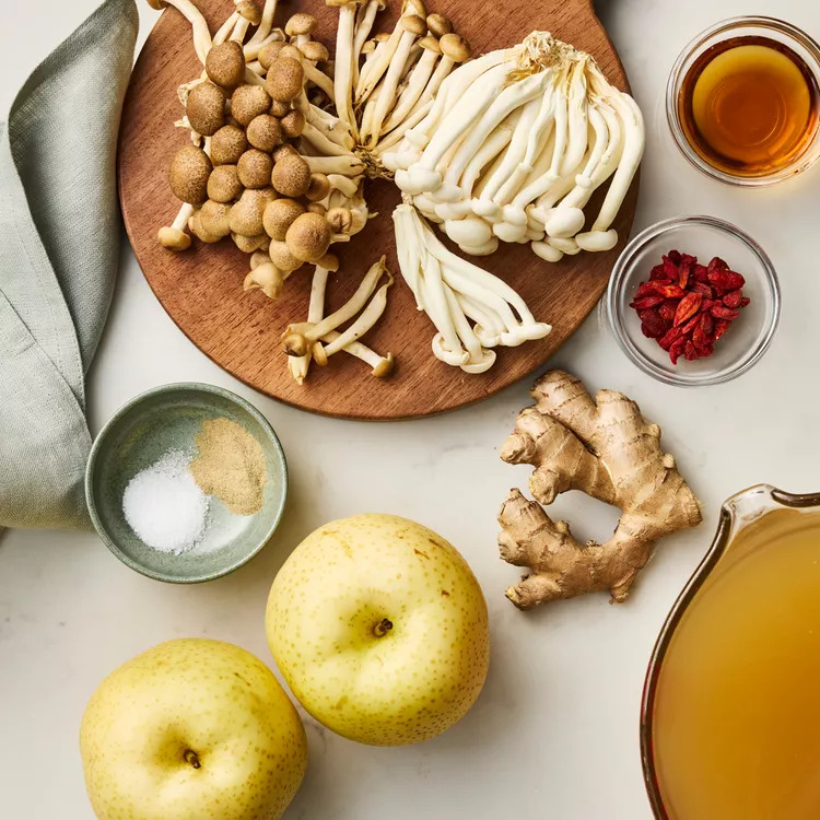 Winter Mushroom Soup with Asian Pear for Comfort