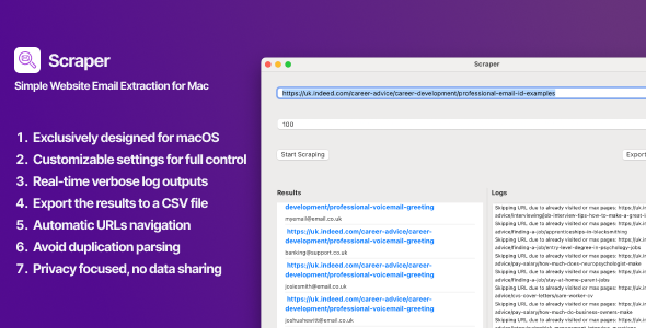Scraper - Simple Website Email Extraction for Mac - 1