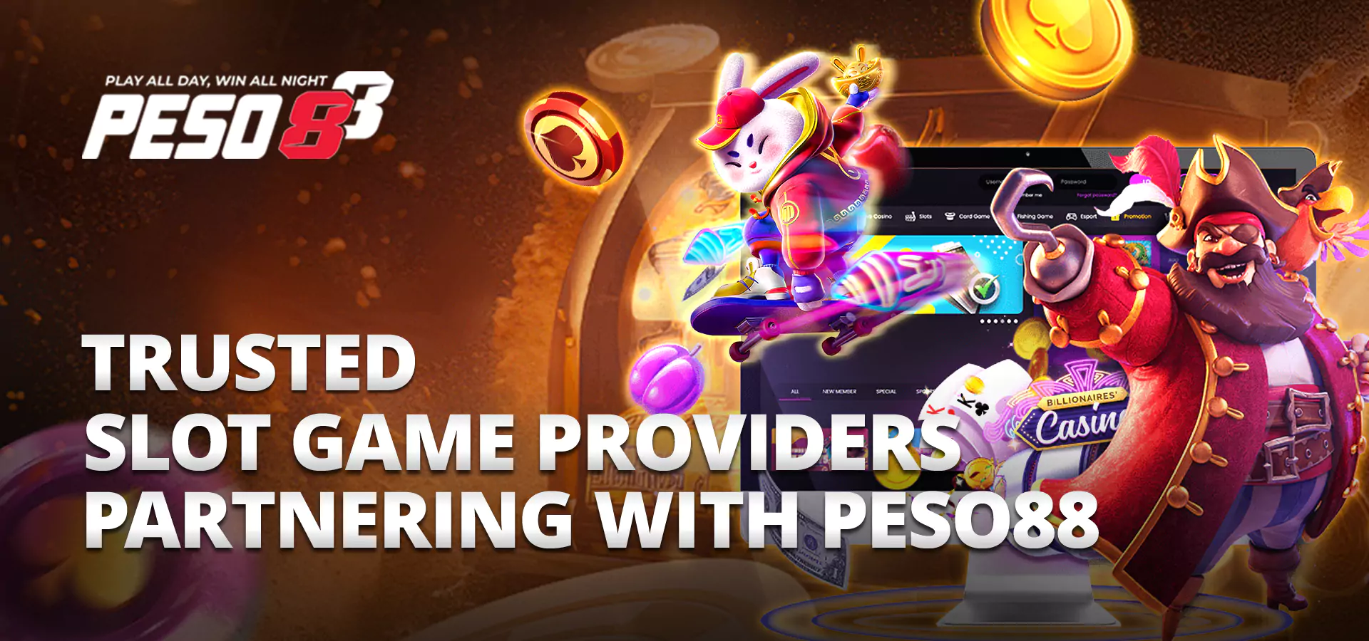 Trusted Slot Game Providers partnering With Peso88